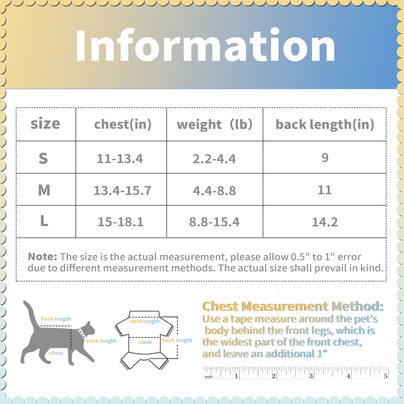 CGLRybO Cat Professional Recovery Suit for Abdominal Wounds or Skin Diseases, E-Collar Alternative for Cats and Dogs, After Surgery Wear, Pajama Suit Alpaca Pattern M - PawsPlanet Australia