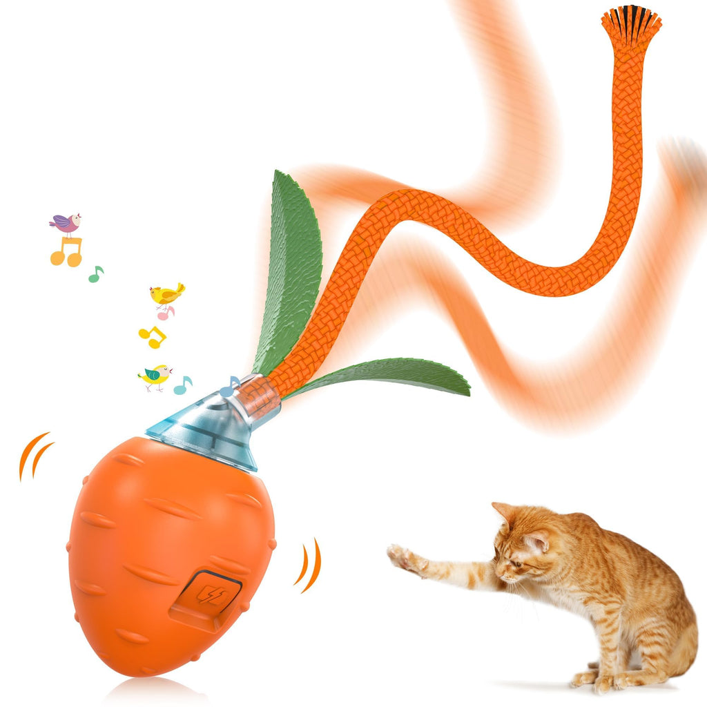 IOKHEIRA Interactive Cat Ball Toy, Interactive Cat Toy Ball with USB Rechargeable (Dark Orange) (Rounds) Rounds - PawsPlanet Australia