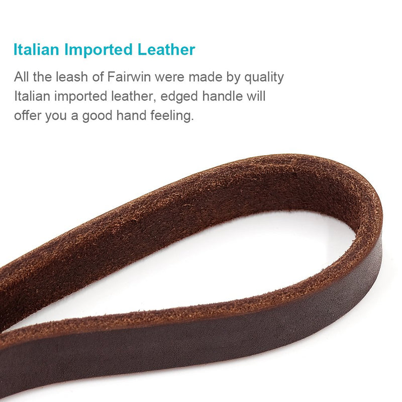 [Australia] - Fairwin Leather Dog Leash 6 Foot (5.6 Foot) - Leather Slip Collar Dog Leash - Genuine Handmade 6 ft Leather Leashes for Medium or Small Dog Training and Walking No Slip Leash 5/8" x 5.6 feet 