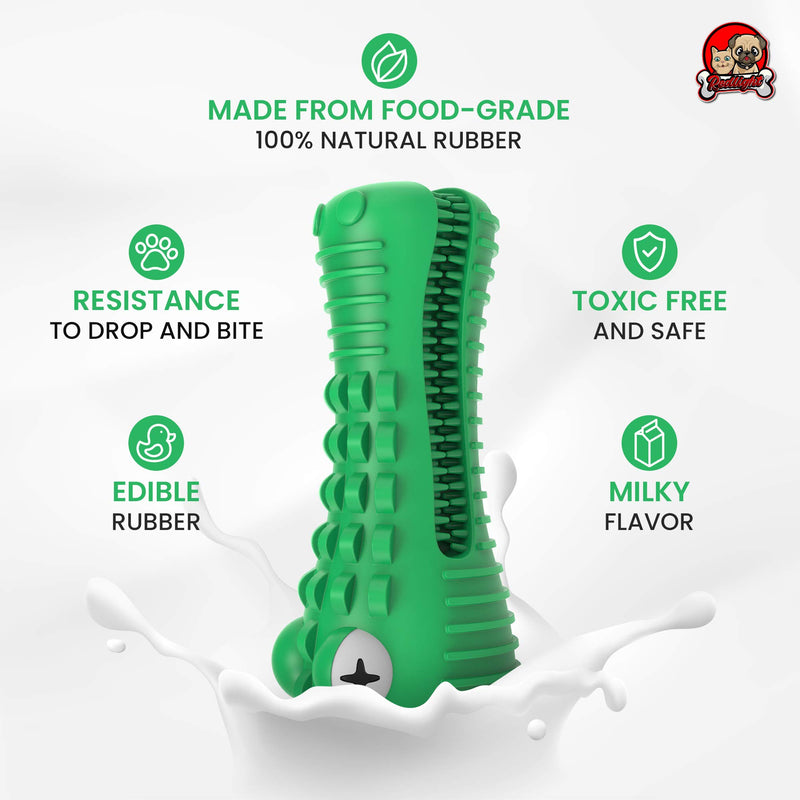 Dog Squeaky Chew Toys for Aggressive Chewers Medium Large Breed Dog Interactive - Indestructible - Durable Toy for Chewers Dogs - 100% Natural Rubber - Dog Dental Toothbrush Teeth Cleaning Chewing Toy - PawsPlanet Australia