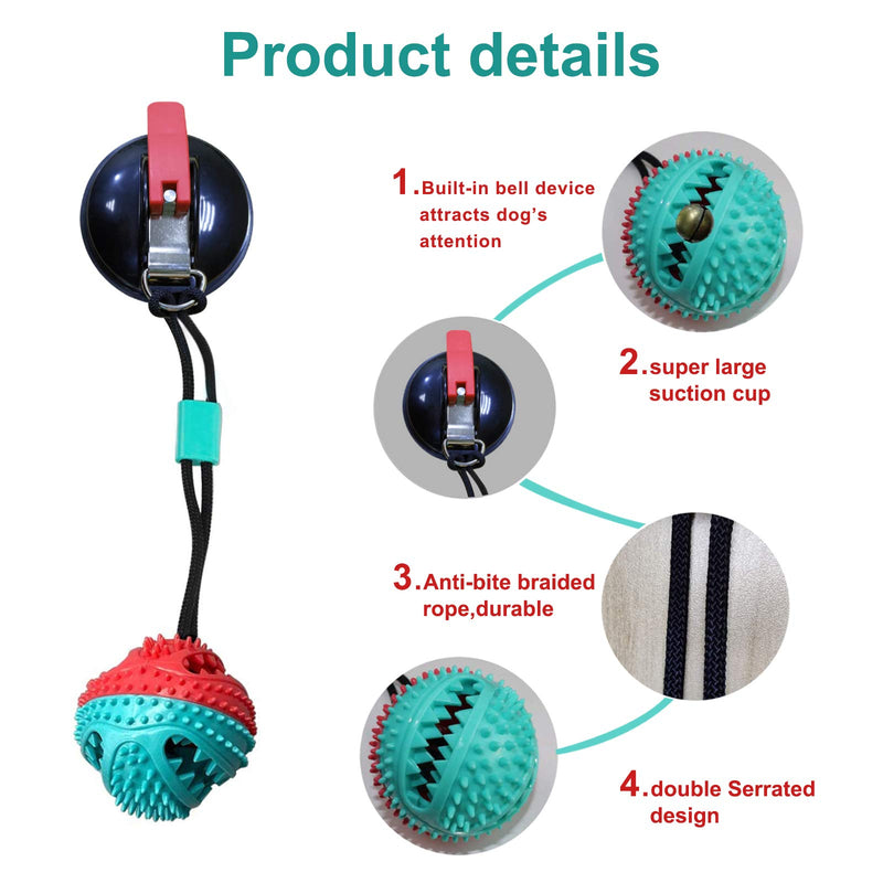 [Australia] - Saoft Upgrade Suction Cup Dog Chewing Toy, Dog Chew Toys for Aggressive Chewers, Dog Rope Ball Toys with Suction Cup for Puppies Large Dogs, Teeth Cleaning Interactive Pet Tug Toy for Boredom 