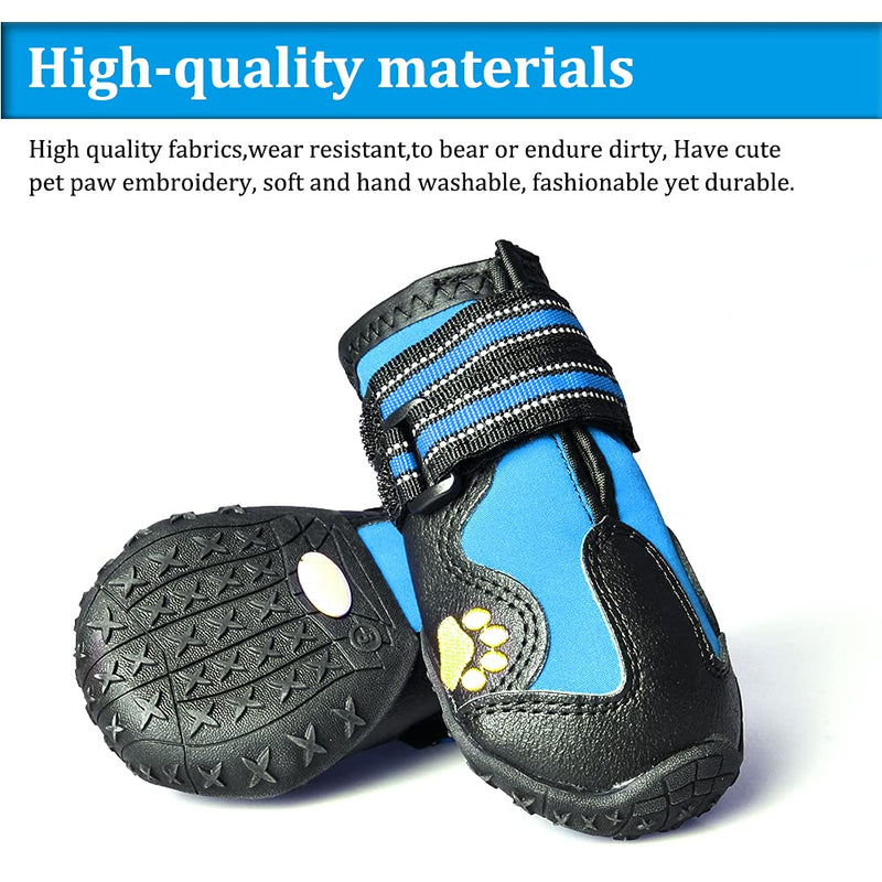 CovertSafe& Dog Boots for Dogs Non-Slip, Waterproof Dog Booties for Outdoor, Dog Shoes for Medium to Large Dogs 4Pcs Size 1: （2.3''x1.6'')(L*W) for 10-23 lbs Blue - PawsPlanet Australia