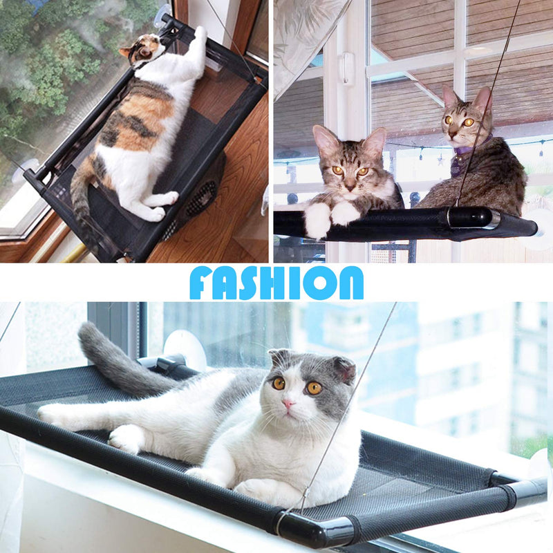 [Australia] - Cat Bed Window Perch Hammock Sunny Seat for Larger Cats Perches Window Mounted Cat Beds Two Kitty Window Seat Animal Pet Kitten Cot Beds Heavy Duty 4 Suction Cups Holds Up to 70lbs 