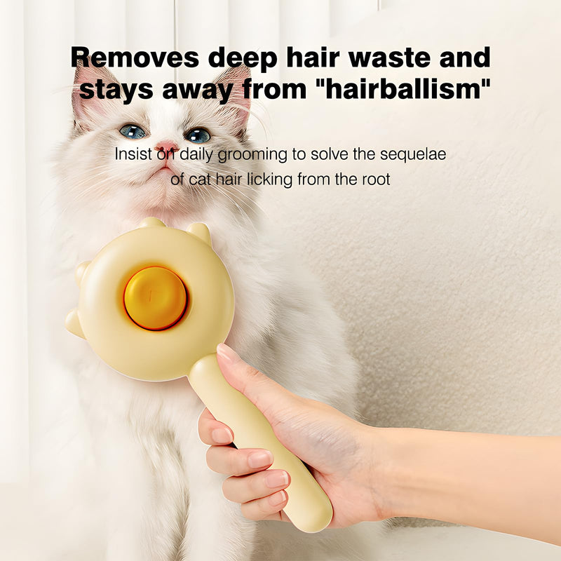 absob Grooming Brush for Cats and Dogs Self-Cleaning Slicker Brush for Removing Loose Undercoat Tangles and Matted Hair Fur Brush for Short or Long-Haired Cats/Dogs (White-B) Cat Paw White - PawsPlanet Australia