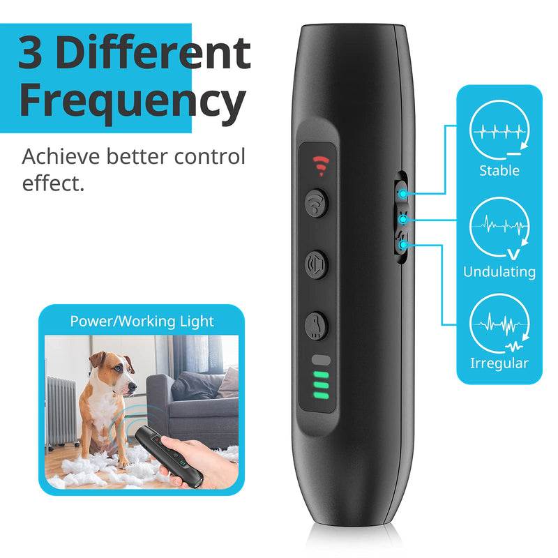VOLUEX Dog Barking Control Devices, 3 in 1 Ultrasonic Anti Barking Device, 32.8ft Range Stop Dog Barking & Barking Deterrent Devices, Rechargeable Dog Training Tools & LED Flashlight - PawsPlanet Australia