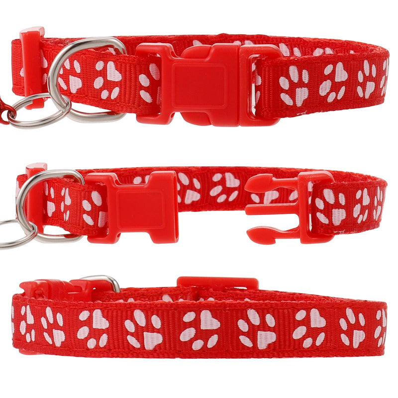 Heyu-Lotus 15-Pack Puppy Collars with Bell, Paw Print Puppy Whelping Collars Quick Release Buckle Adjustable Leash Pet Safety Collars for Puppies and Cats (multi 15) multi 15 - PawsPlanet Australia