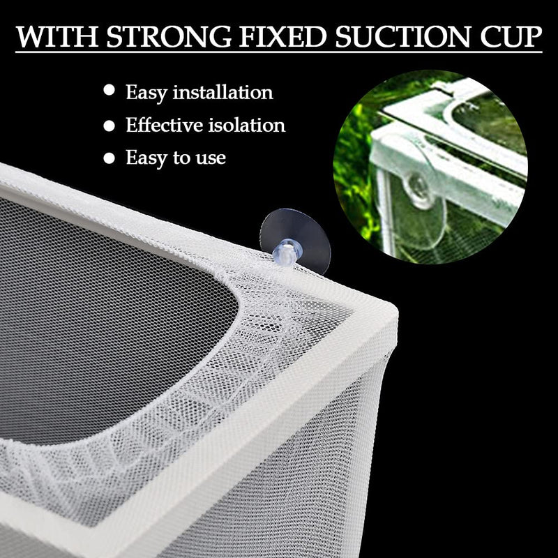 2 Pack Fish Breeding Box, Large Size Fish Tank Breeder Net, Aquarium Separation Net Nylon Incubator Mesh, Fry Hatchery Incubator Mesh with 4 Suction Cup for Newborn Small Fish, 10"x 6"x 6" - PawsPlanet Australia