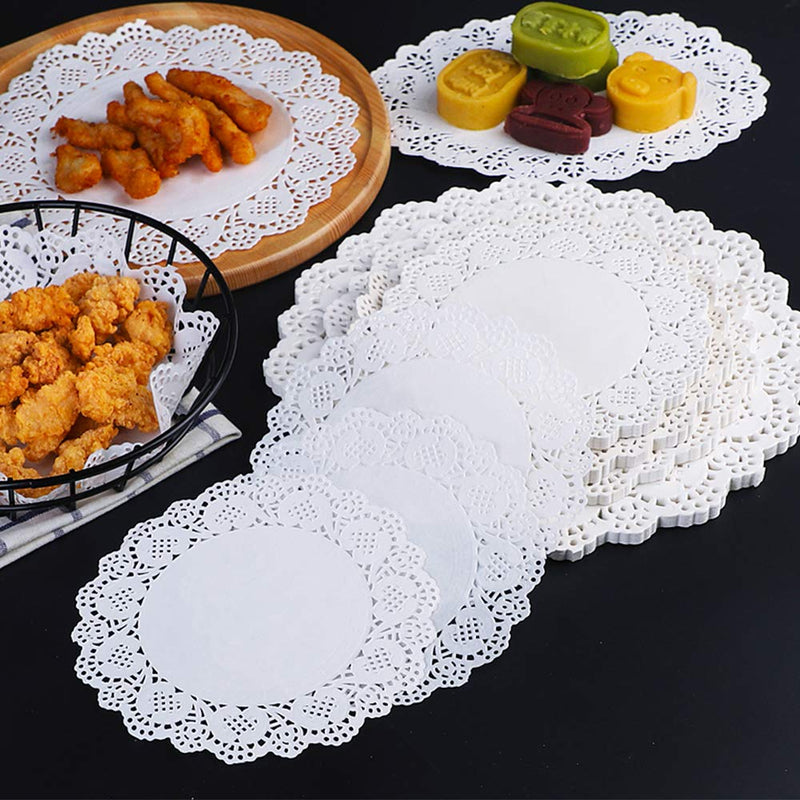 100 Pcs Round Cake kitchen baking paper Flower bottom paper special for family party fried food (26.7cm/10.5in) - PawsPlanet Australia