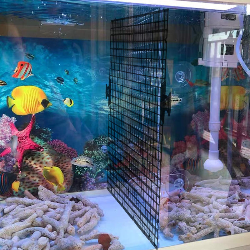 TIHOOD 4PCS Aquarium Divider Tray Plastic Grid Aquarium Egg Crate Light Diffuser, Fish Tank Divider Filter Bottom Isolation with 8PCS Sucker Clip - PawsPlanet Australia