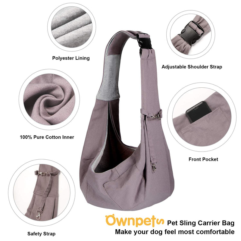 AGPTEK Pet Sling Carrier, Ownpets Dog Sling Bag Shoulder Carry Bag with Pocket - Safe, Comfortable, Reversible, Adjustable, Fit Small & Medium Pets, Perfect for Outdoor Activities - PawsPlanet Australia