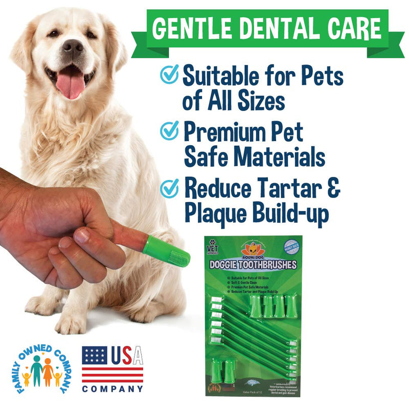 New Combo Pack of Finger and Dual-Ended Long Dog & Cat Toothbrush | Pet Safe Super Soft Bristles for Pet Dental & Oral Care Teeth & Gums (6 Long & 6 Finger) - PawsPlanet Australia