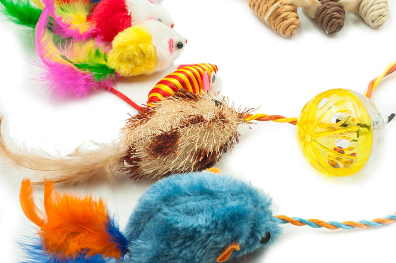 [Australia] - Fashion's Talk Mouse Cat Toys Assorted Catnip Cat Toys Feather Fur Mice Variety Pack Assorted mice pack 