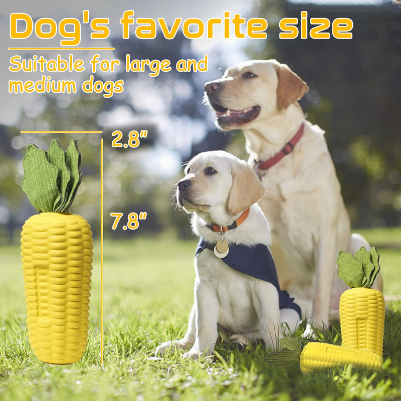 Rmolitty Dog Toys, Indestructible Durable Squeaky Dog Chew Toys, Tough Puppy Teething Toys for Small Medium Large Dogs (corn) corn - PawsPlanet Australia