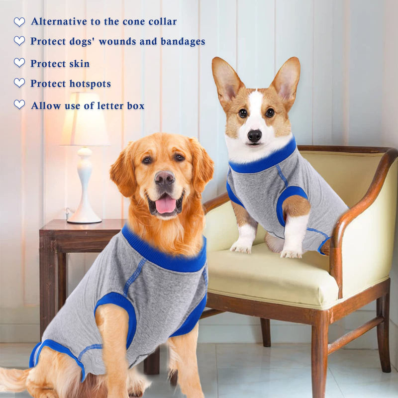 IDOMIK Recovery Suit for Dogs Cats After Surgery, Recovery Shirt for Male Female Dog Abdominal Wounds Post-Operative Recovery Shirt, Anti-Licking Pet Surgical Onesie Clothes, Substitute E-Collar Cone XS Grey - PawsPlanet Australia