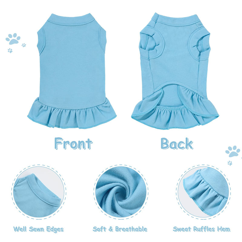 6 Pieces Dog Dresses Dog Shirt Skirt Dog Sleeveless Dress Breathable Pet Shirts with Ruffles Dog Sundress Dog Outfits for Dogs and Cats (XS Size) XS Size - PawsPlanet Australia