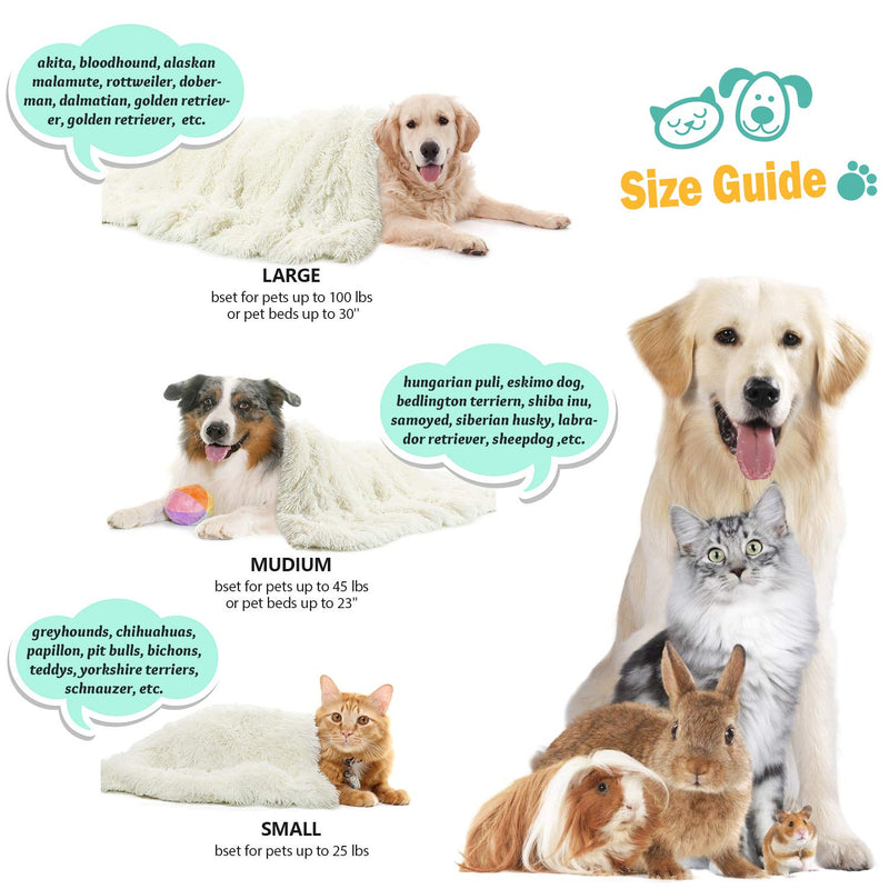 Ompaa Fluffy Dog Blankets for Dogs, Cats and Small Pets, Soft Plush Faux Fur Puppy Snuggle Blanket, Designed for Donut Cuddler Dog Bed, Self-Warming, Machine Washable Small ( 20" x 30" ) - PawsPlanet Australia