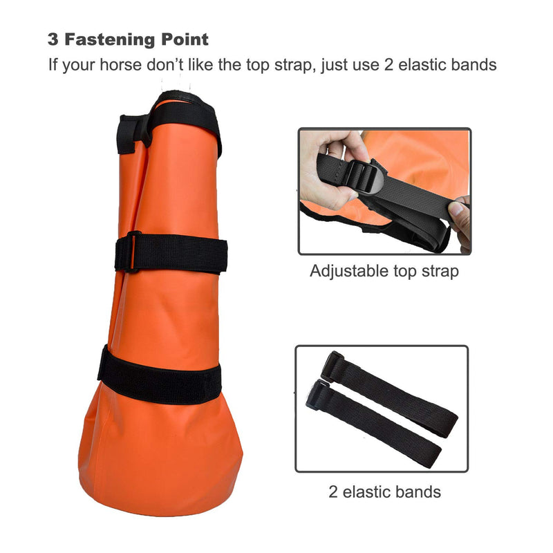 [Australia] - yeezo Hoof Soaking Bag Horse Soaking Boot Hooves Wrapped Easy Soaker Treating Bags with EVA Pad Pack of 2 Orange 