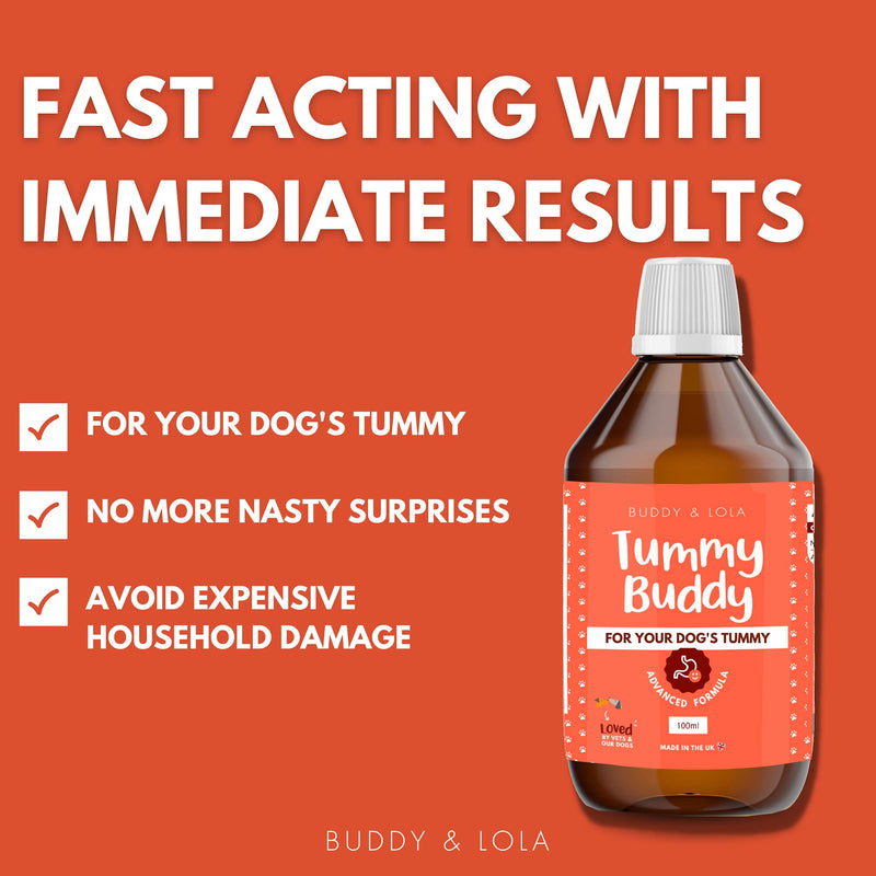 Buddy & Lola Dog Mess Rescue - 20 Servings - Fast-Acting Accident Suspension for All Breeds, Sizes and Ages - Syringe Included 100 ml (Pack of 1) - PawsPlanet Australia