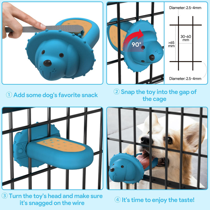 Lewondr Dog Toys, Crate Training Tools Reduce Stress Anxiety Peanut Butter Meat Sauce Treat Dispenser Toys, Dog Training Aid, Sky Blue - PawsPlanet Australia