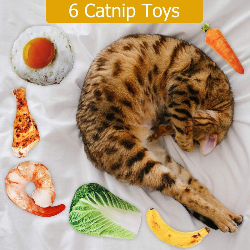 GHEART Catnip Toys, Cat Catnip Toys, 6 PCS Catnip Toys for Cats, Cat Toys for Kittens Plush, for Indoor Cats Catnip-Keep Teeth Cleaning-Relieve Anxiety 6pc - PawsPlanet Australia