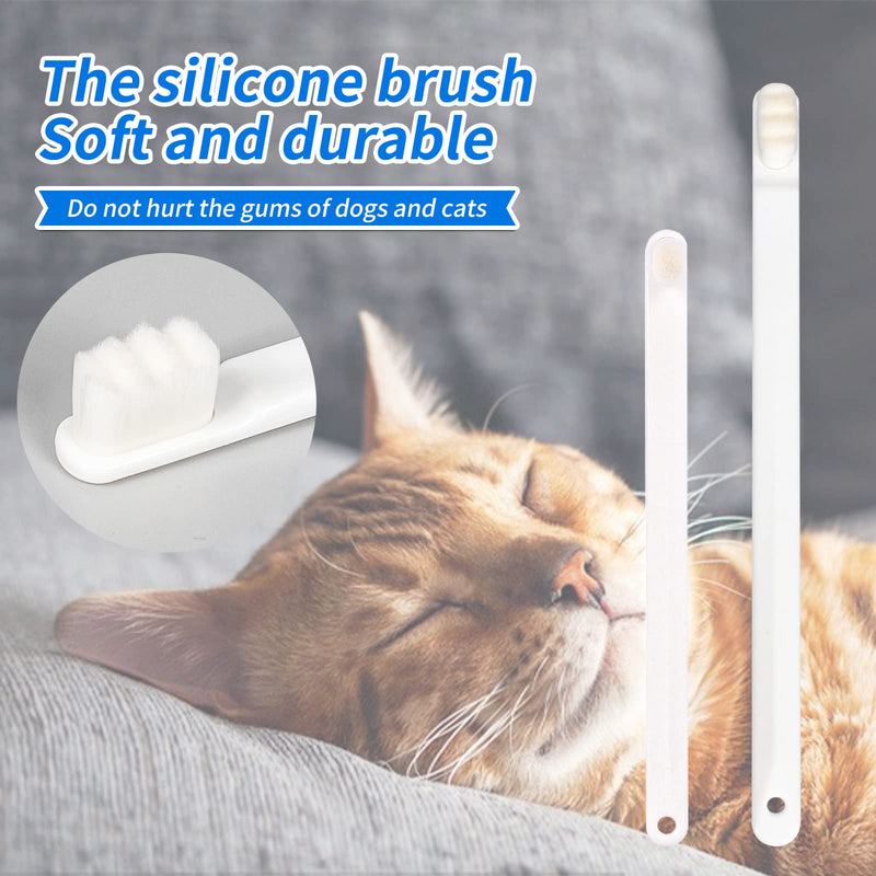 CUECOMER 3 Pack Cat Toothbrush with 360-degree Head,Full Surround Bristles Silicone Safe, Effective and Deep Pet Teeth Cleaning,Brush Away Bad Breath Toothbrush cat Teeth Cleaning Health Care Green&blue&pink 3 Pcs - PawsPlanet Australia
