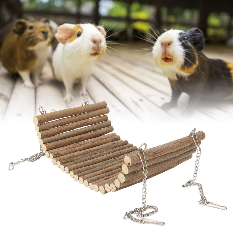 Rabbit Wooden Swing, Playing Multifunctional Wooden Hamster Swing Hammock, Natural Cute Resting Platform, Large Space for Gerbils, Sparrows, for Hamsters (20*30cm) 20*30CM - PawsPlanet Australia