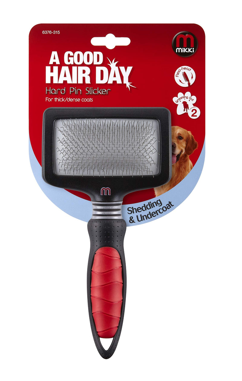 Mikki Dog, Cat, Puppy, Kitten Grooming Hard Pin Slicker Brush -For Knot, Tangles -Med-Lrg Pet-Large L Single - PawsPlanet Australia