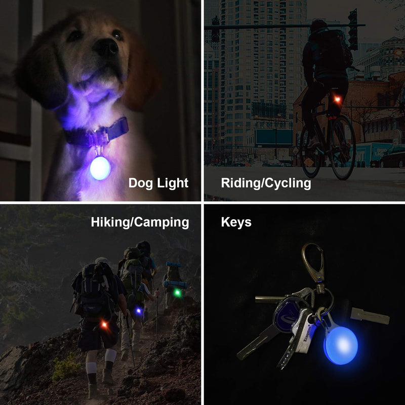 LED Dog Collar Light, Clip-On Pet, MENNYO 6 Pack Dog Lights for Collars Keychain Light with 6 Extra Replacement Batteries - Waterproof Safety Flashlight of Dogs and Cats, Gifts for Pets - PawsPlanet Australia