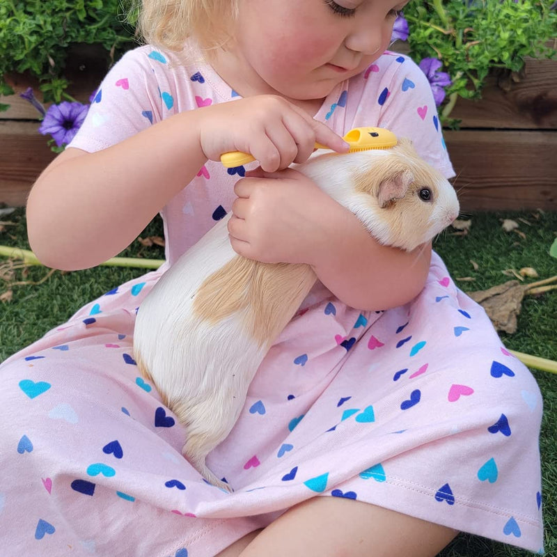 Huggle Brush HuggleBrush Original Yellow Guinea Pig Brush, Rabbit Small Pet Grooming, De-shedding, Bonding - PawsPlanet Australia