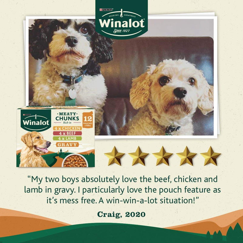 WINALOT Dog Food Pouches Mixed in Gravy, 12 x 100g 1 - PawsPlanet Australia