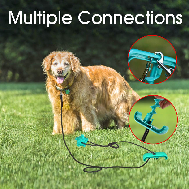 Dog Tie Out Cable Stake 20 ft for Dogs Up to 90/110 Pounds,Great for Camping Training Playing and dog leads for yard- with 1 Dog Chew Toys Bal - PawsPlanet Australia