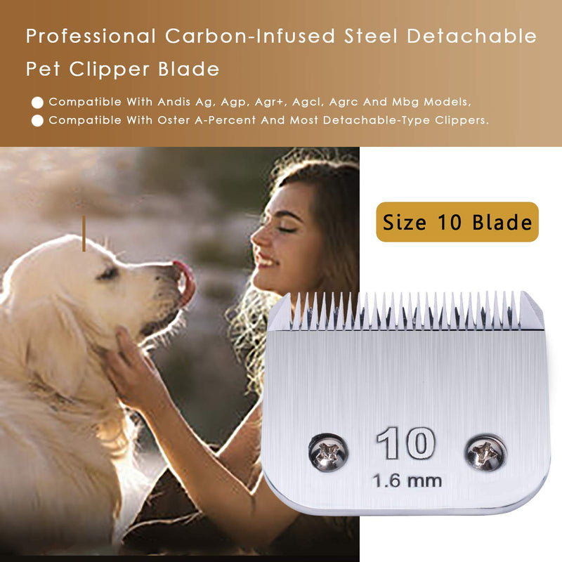 Pet Clipper Blade Replacement Compatible with A-ndis AG, AGC and Oster A-5,Carbon-Infused Steel Detachable Pet Clipper Blade Size 10 - PawsPlanet Australia