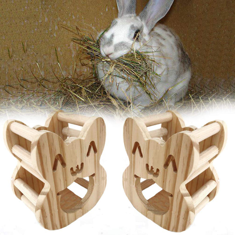 Rabbit Feeder Bunny Guinea Pig Hay Feeder, Hay Guinea Pig Hay Feeder, Chinchilla Plastic Food Bowl (Wood) Wood - PawsPlanet Australia