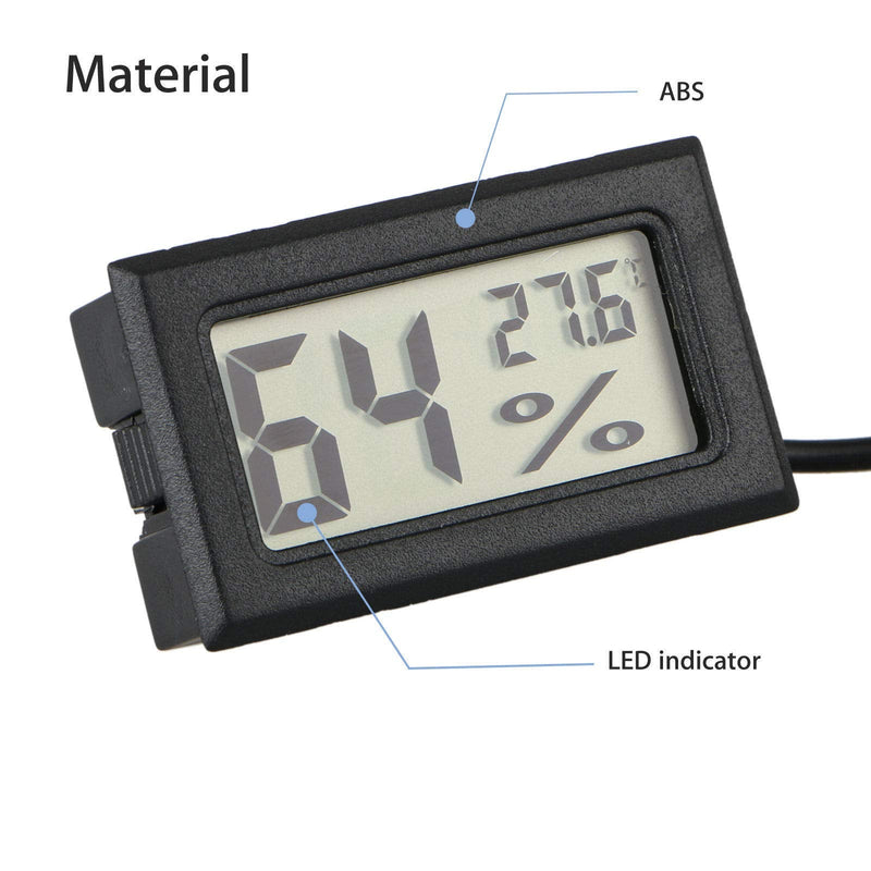 Digital Thermometer Hygrometer,INRIGOROUS Pack of 2 Hygrometer Thermometer Mini Probe Thermometers Temperature Humidity Gauge Meter for Reptile Incubator Aquarium Poultry Office Living Room (2 Pack) 2 Pack - PawsPlanet Australia