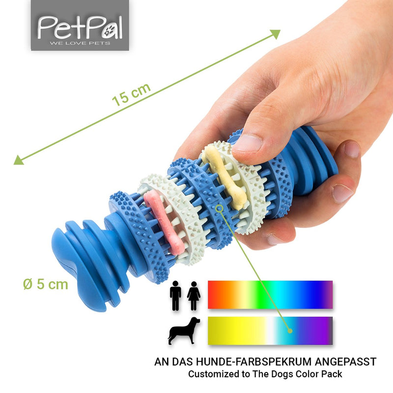 PetPäl Dog Chewing Toy with Dental Care Function - Snack-bone made of natural rubber - Chew Toy for Treats - For small & Large Dogs Blue_Dentalbone - PawsPlanet Australia