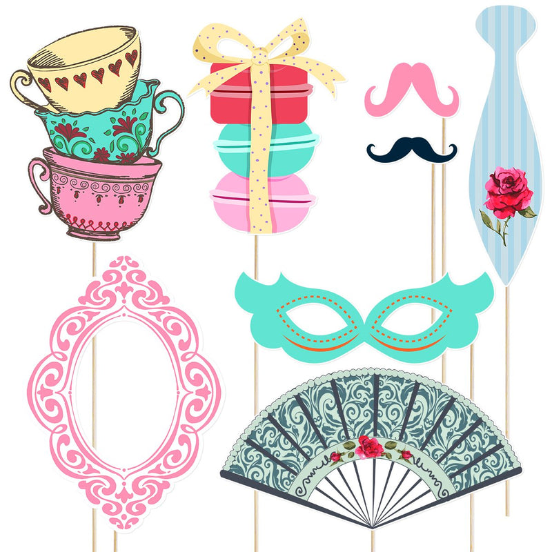 LUOEM Tea Party Photo Booth Props Funny Tea Party Supplies for Wedding Bachelorette Engagement Birthday Bridal Shower Christmas Party Decorations (30 Pack) - PawsPlanet Australia