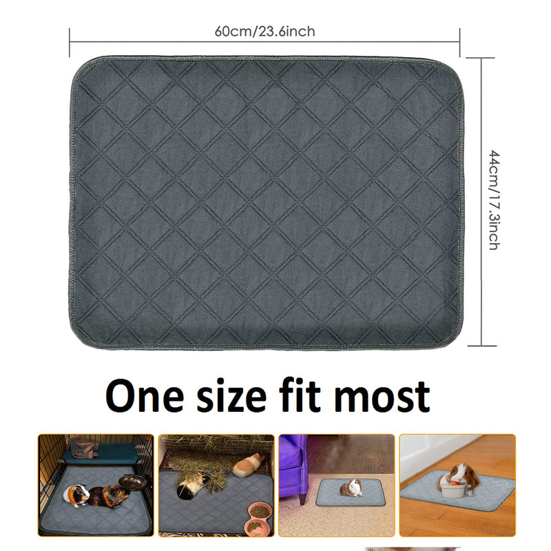 Guinea Pig Fleece Cage Liner, Highly Absorbent 4 Layer Structure Rabbit Bedding, Washable Puppy Pee Pad, Soft Surface and Anti-Slip Bottom Cage Accessories… 18*24INCH Dark gray - PawsPlanet Australia
