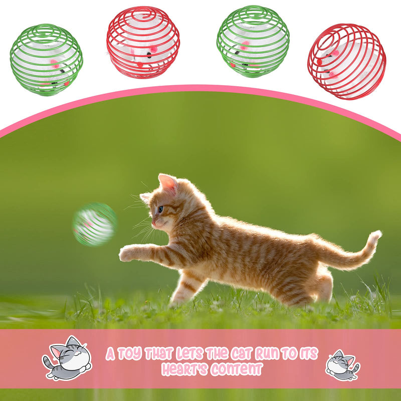 4 Pieces Stretchable Cat Springs Toys Colorful Cat Coil Spring Action Toy Rolling Cat Balls Interactive Caged Rats, Random Color - PawsPlanet Australia