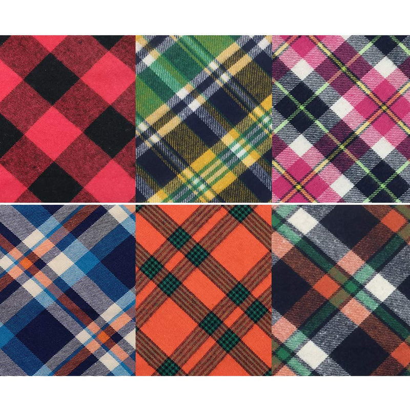 [Australia] - Blaoicni Dog Bandanas Pet Scarf Cute Plaid Triangle Scarf for Puppy Cat Kitten and Other Animals(6 Pack) Plaid Pattern 