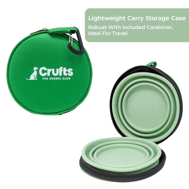 Crufts Collapsable Dogs Drinking Bowl. Portable Dog Water Bowl Collapsible Bowl. Hard Wearing Dog Bowls Travel Dog Bowl Inc Carabiner. Adjustable Size Foldable Dog Bowl, Perfect Use Puppy Bowl - PawsPlanet Australia