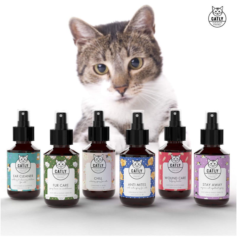 Catly Wound Care I 100 ml I For Healthy and Happy Cats I Cat and other Pets healing and antibacterial spray I Control skin health of your pet I Alternative to antiseptic wipes and Healing cream - PawsPlanet Australia