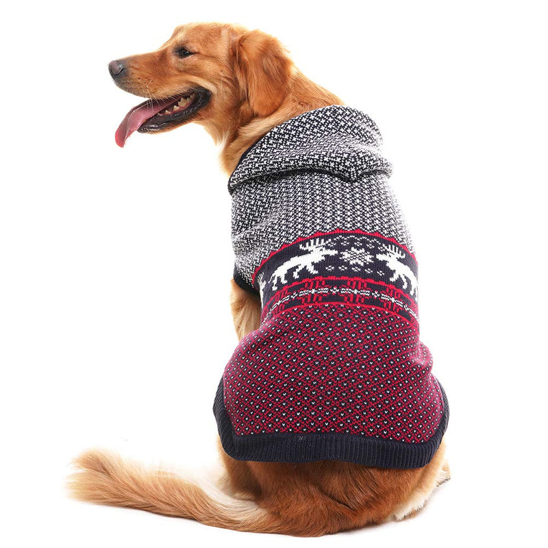 SCENEREAL Dog Jumpers Christmas Sweaters Winter Knitwear Xmas Clothes Classic Warm Coats, Large Christmas dog sweater with hat Small - PawsPlanet Australia