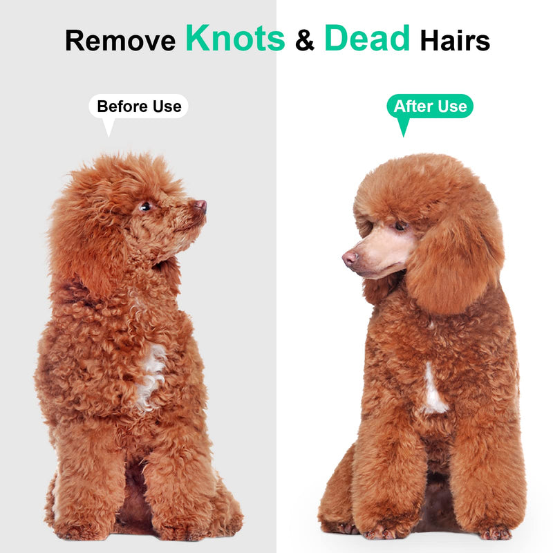 Dog brush, cat brush, dog comb, cat comb, LIUCOLI double-sided 23+12 undercoat brush dogs cats for long hair/short hair - pet undercoat brush, 96% knots and loose hair removes green + black - PawsPlanet Australia