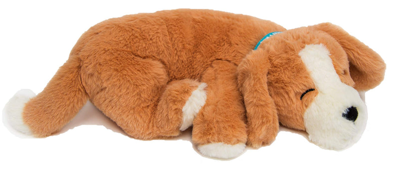 Calmeroos Plush Heartbeat Toys - Calming Separation Anxiety Relief Toys for Puppies and Kittens - Heartbeat Simulator in a Soft Comforting Pillow Pet Plush for Dogs and Cats Brown - PawsPlanet Australia