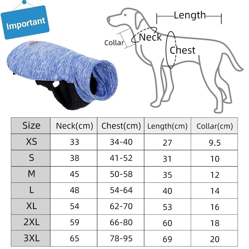 Homieco Warm Dog Coat, Autumn Winte Warm Dog Clothes, Double-sided Pet Jacket, Warm Cotton Velvet Clothing for Pet Dog - Blue M - PawsPlanet Australia