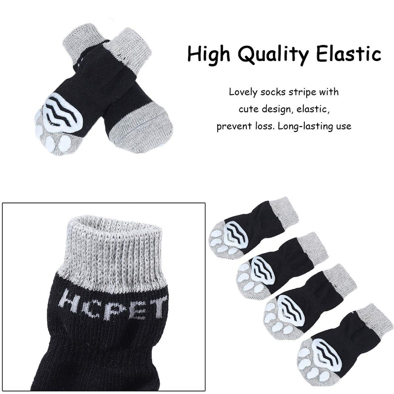 Нсрet Hcpet Anti-Slip Dog Socks Cat Socks - Paw Protector With Rubber Reinforcement, Traction Control for Indoor Wear, Fit Extra Small to Extra Large Dogs Cats (Black, M) Black - PawsPlanet Australia