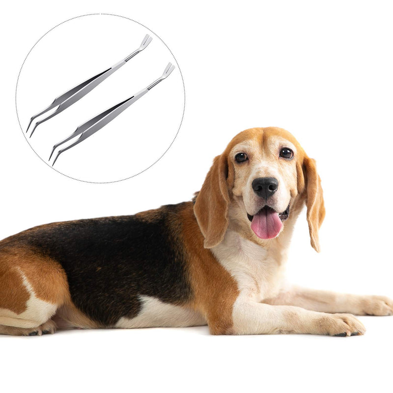 Mudder 2 Pieces Tick Removers Stainless Steel Tick Tweezers Double Sided Tick Remover Tool for Humans, Dogs, Cats - PawsPlanet Australia
