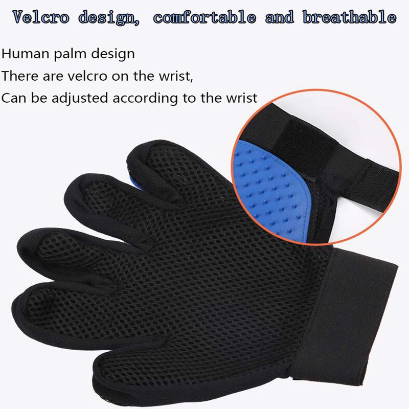 Pet Grooming Gloves Dog Deshedding Glove Efficient Cat Glove Brush Pet Hair Remover Mitt Glove with Enhanced Five Finger Design for Dog & Cat Pet (1Pair) - PawsPlanet Australia