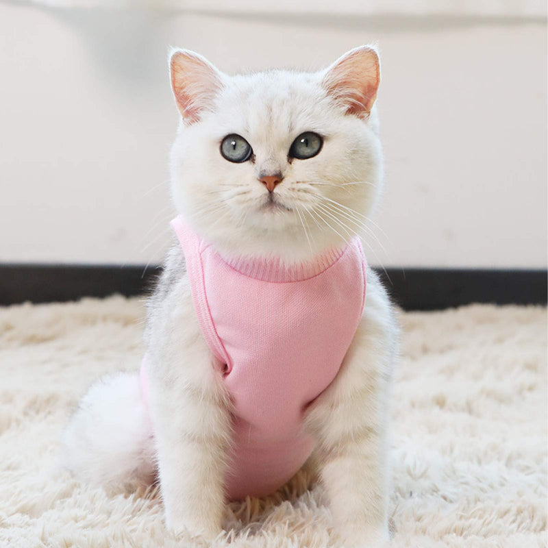 TORJOY Kitten Onesies, Cat Recovery Suit Professional for Abdominal Wounds or Skin Diseases,After Surgery Wear Anti Licking Wounds,Breathable E-Collar Alternative for Cat S Pink - PawsPlanet Australia
