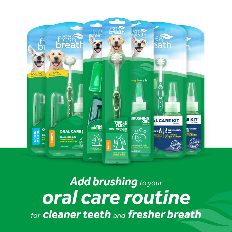 TropiClean Fresh Breath Puppy Teeth Cleaning Oral Care Kit - Breath Freshener Dental Care - Complete Dog Toothbrush Kit for Puppies - Helps Remove Plaque & Tartar, For Puppies, 59ml - PawsPlanet Australia